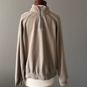 IISE MEN'S Mock neck Men's pull over sweatshirt Sz M Fall Cabincore Minimalist